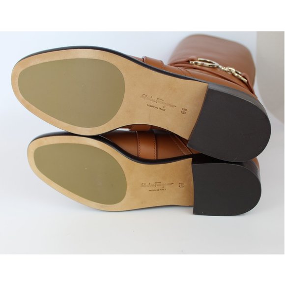 New Salvatore Ferragamo Tall Leather Boot | Classic Riding Style for Fall & Work - Picture 15 of 16